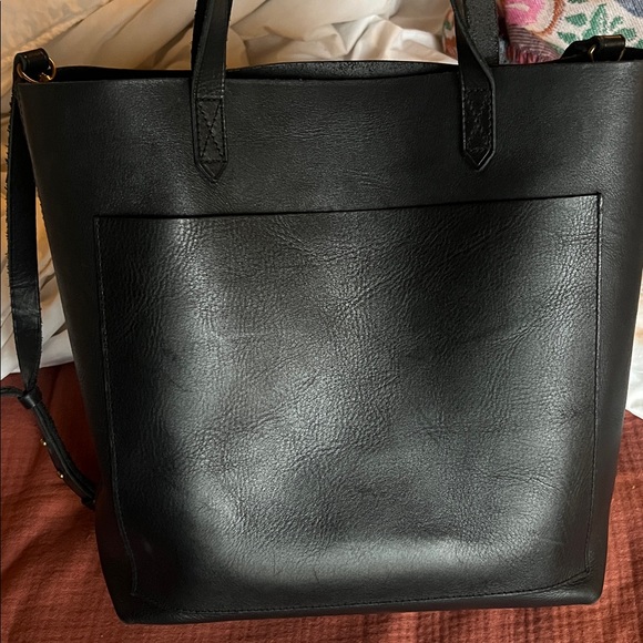 Madewell medium transport Black Leather Tote Bag - Picture 3 of 8